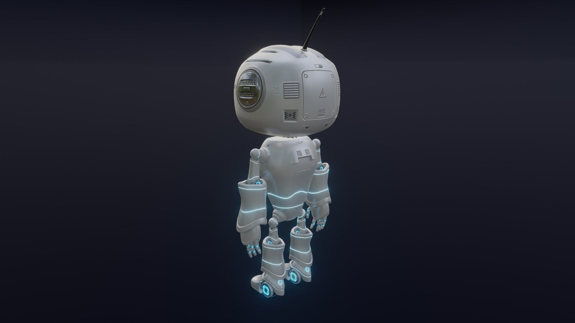 Cute Robot Low-poly 3D model_9