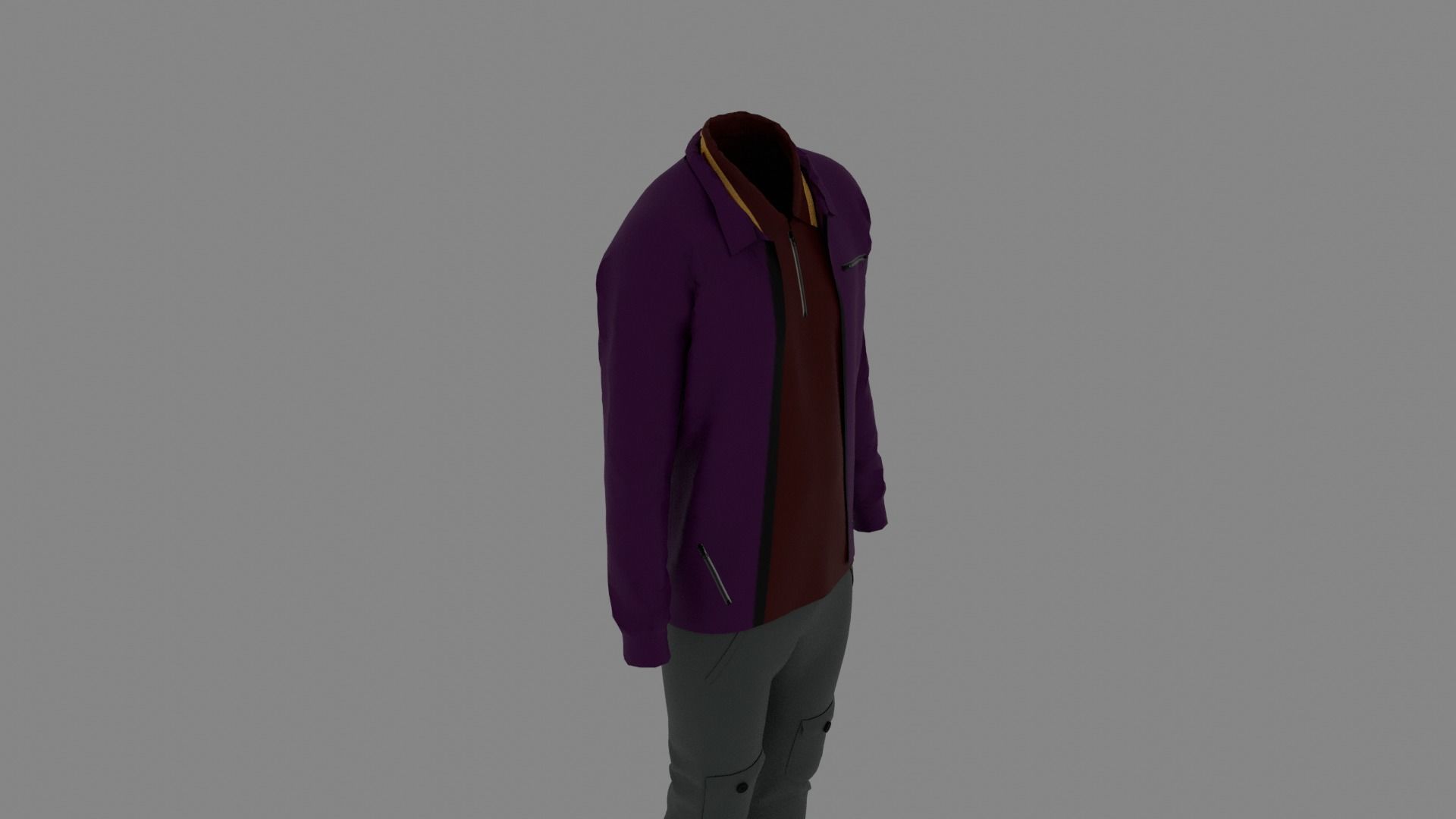 Man Clothes Low-poly 3D model_5