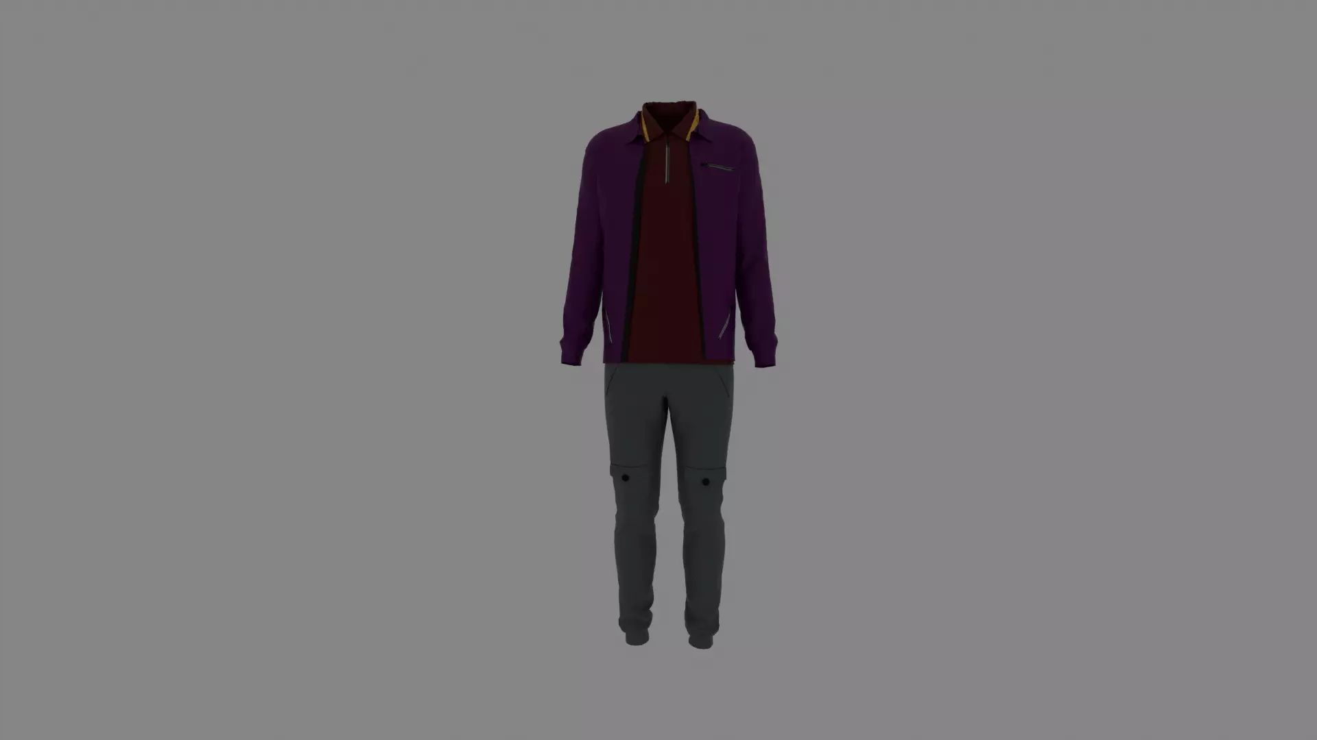 Man Clothes Low-poly 3D model_0