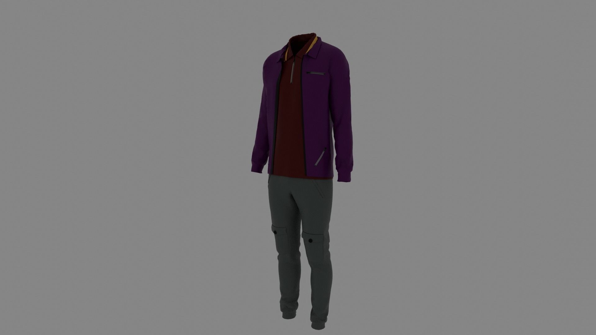 Man Clothes Low-poly 3D model_1