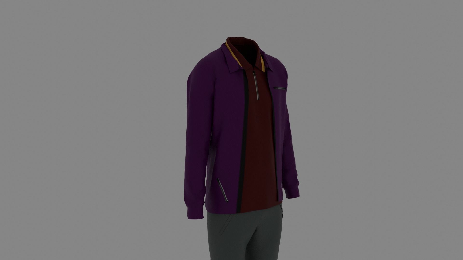 Man Clothes Low-poly 3D model_2