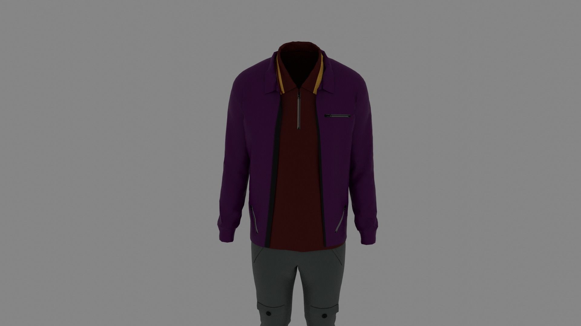 Man Clothes Low-poly 3D model_3
