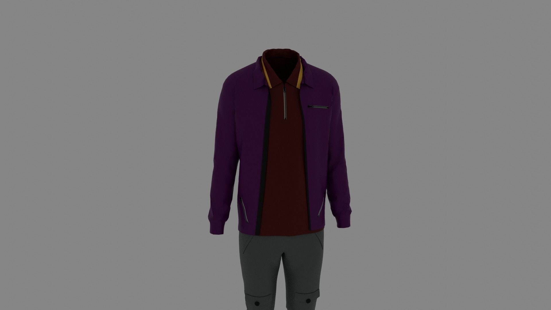Man Clothes Low-poly 3D model_6