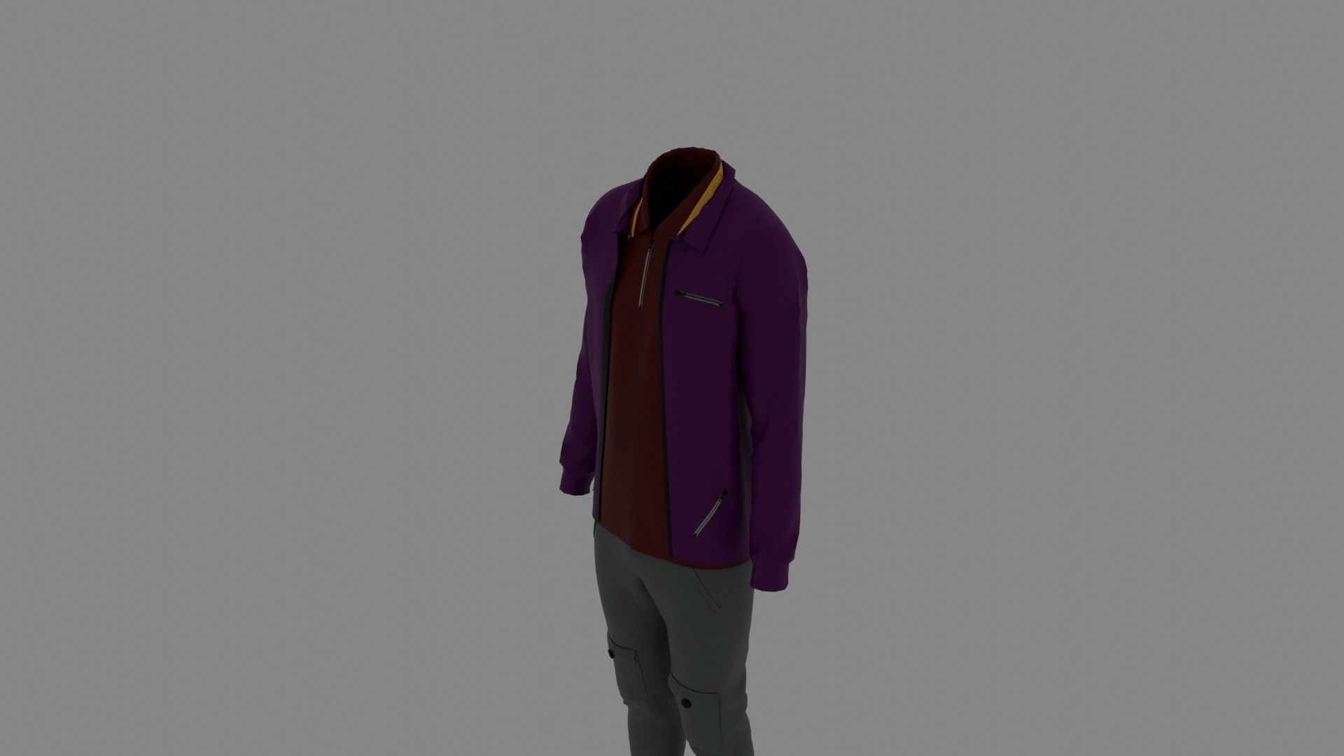 Man Clothes Low-poly 3D model_4