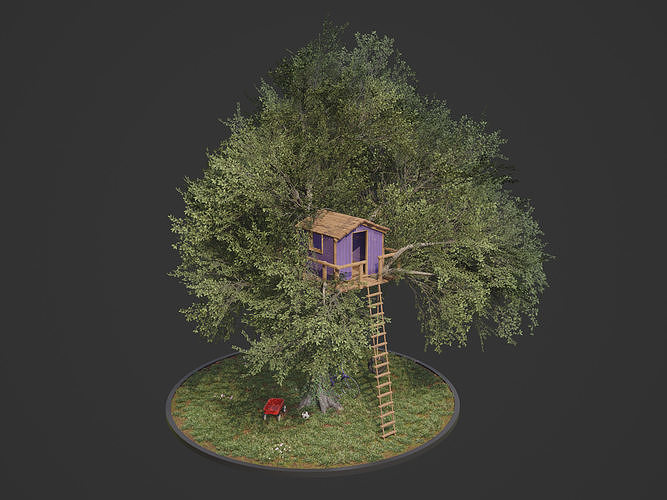 PBR Assets - Cozy Tree House Low-poly 3D model 2