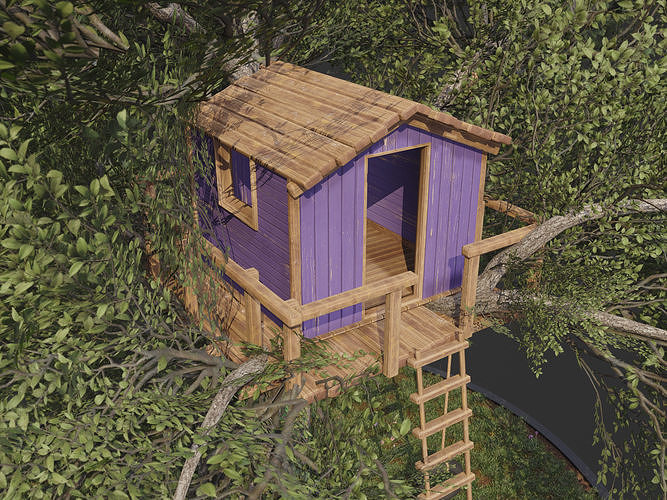 PBR Assets - Cozy Tree House Low-poly 3D model 4