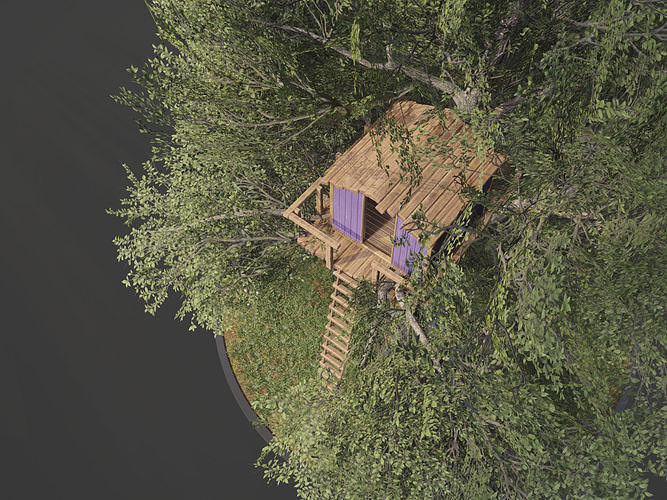 PBR Assets - Cozy Tree House Low-poly 3D model 5