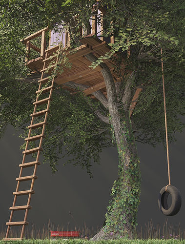 PBR Assets - Cozy Tree House Low-poly 3D model 3