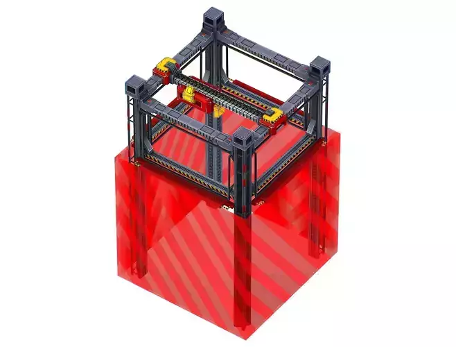 isometrical scaffolding 1x1 section