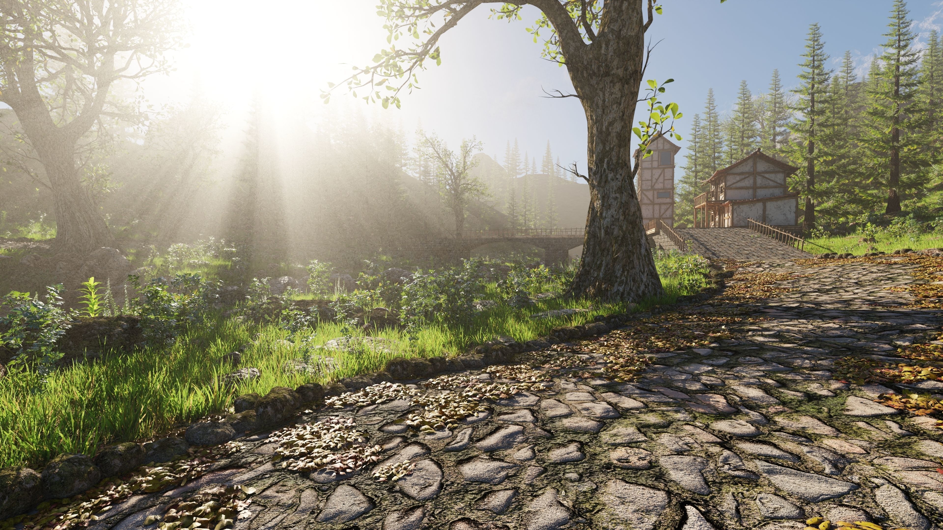 Medieval Bridge Scene 3D model_9