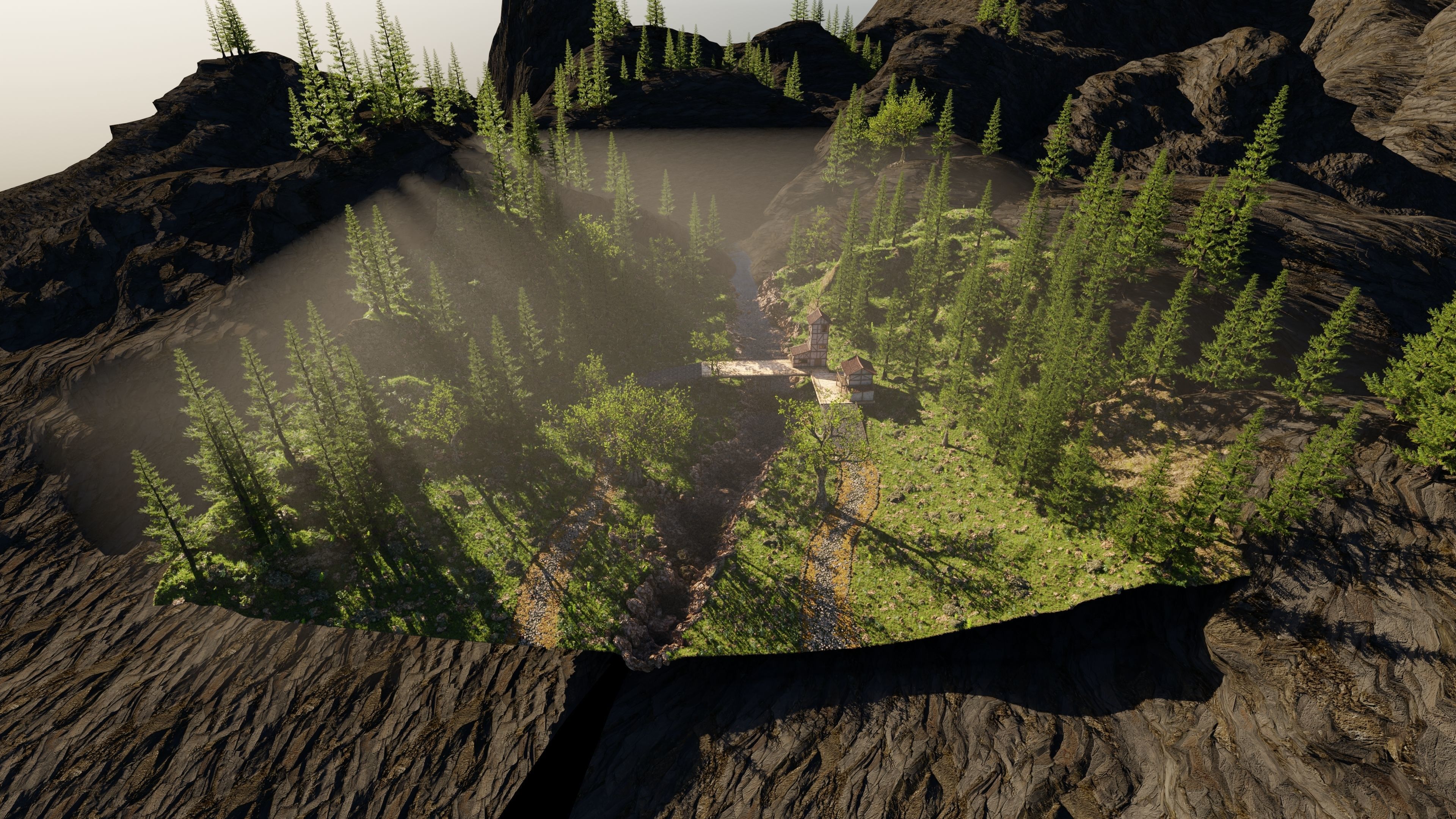 Medieval Bridge Scene 3D model_12