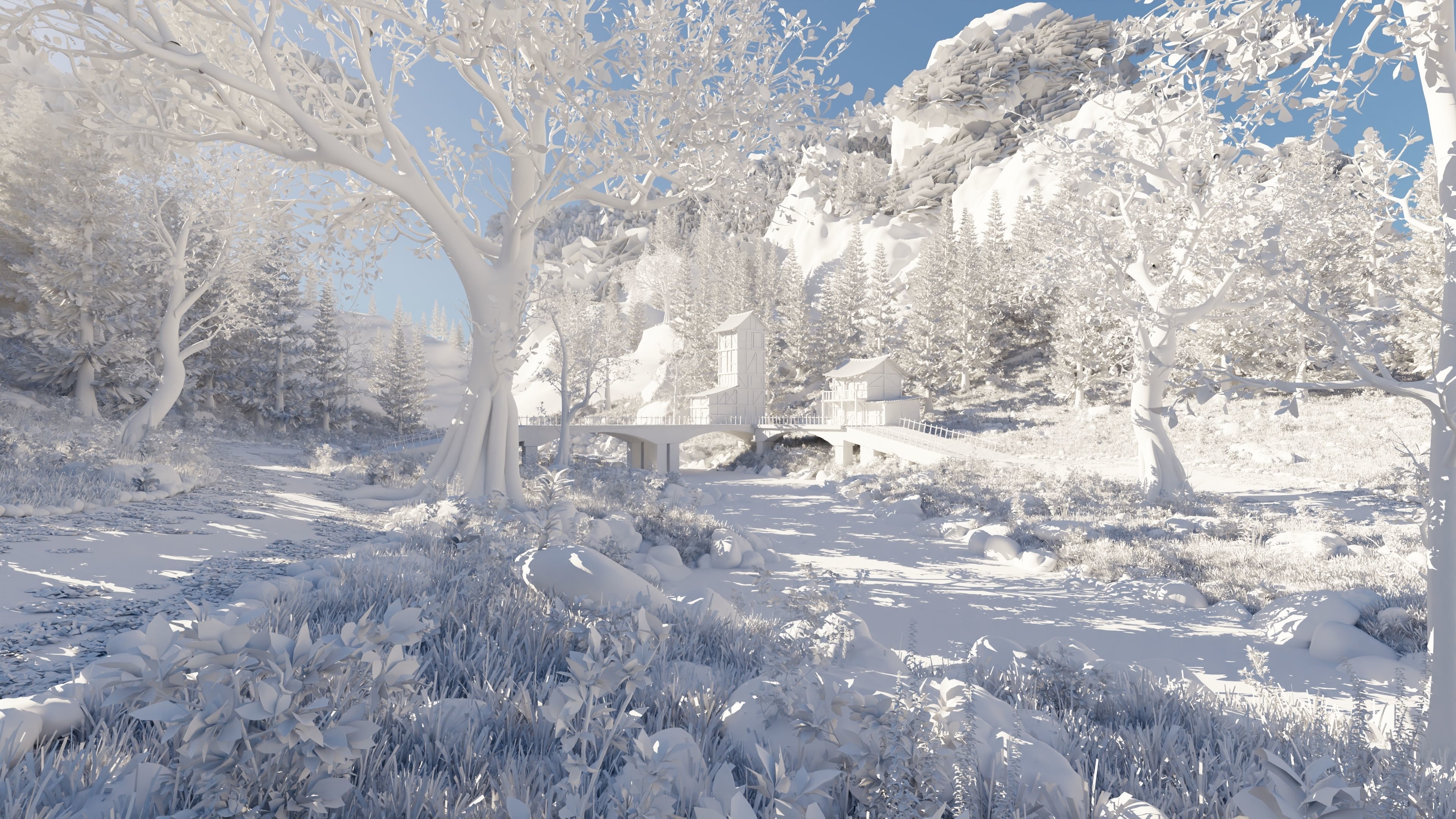 Medieval Bridge Scene 3D model_14