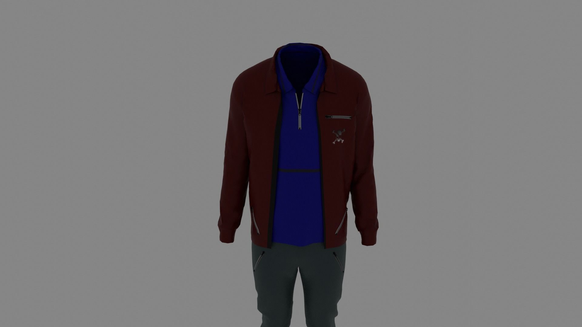 Man Clothes Low-poly 3D model_3
