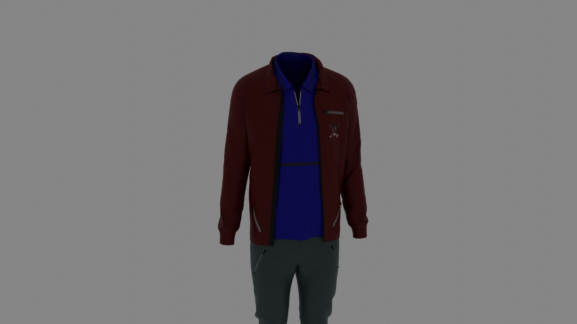 Man Clothes Low-poly 3D model_6