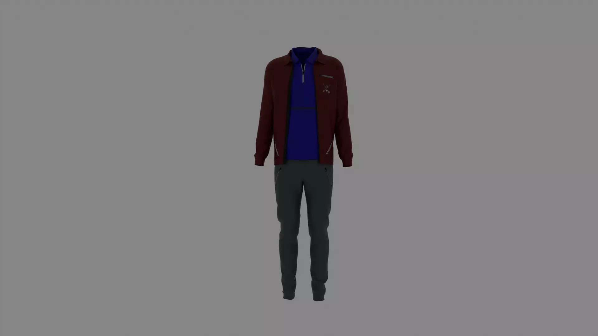 Man Clothes Low-poly 3D model_0