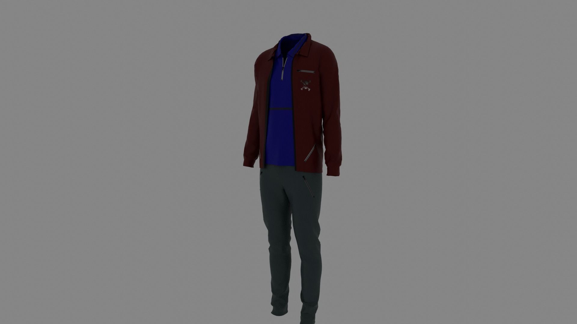 Man Clothes Low-poly 3D model_1