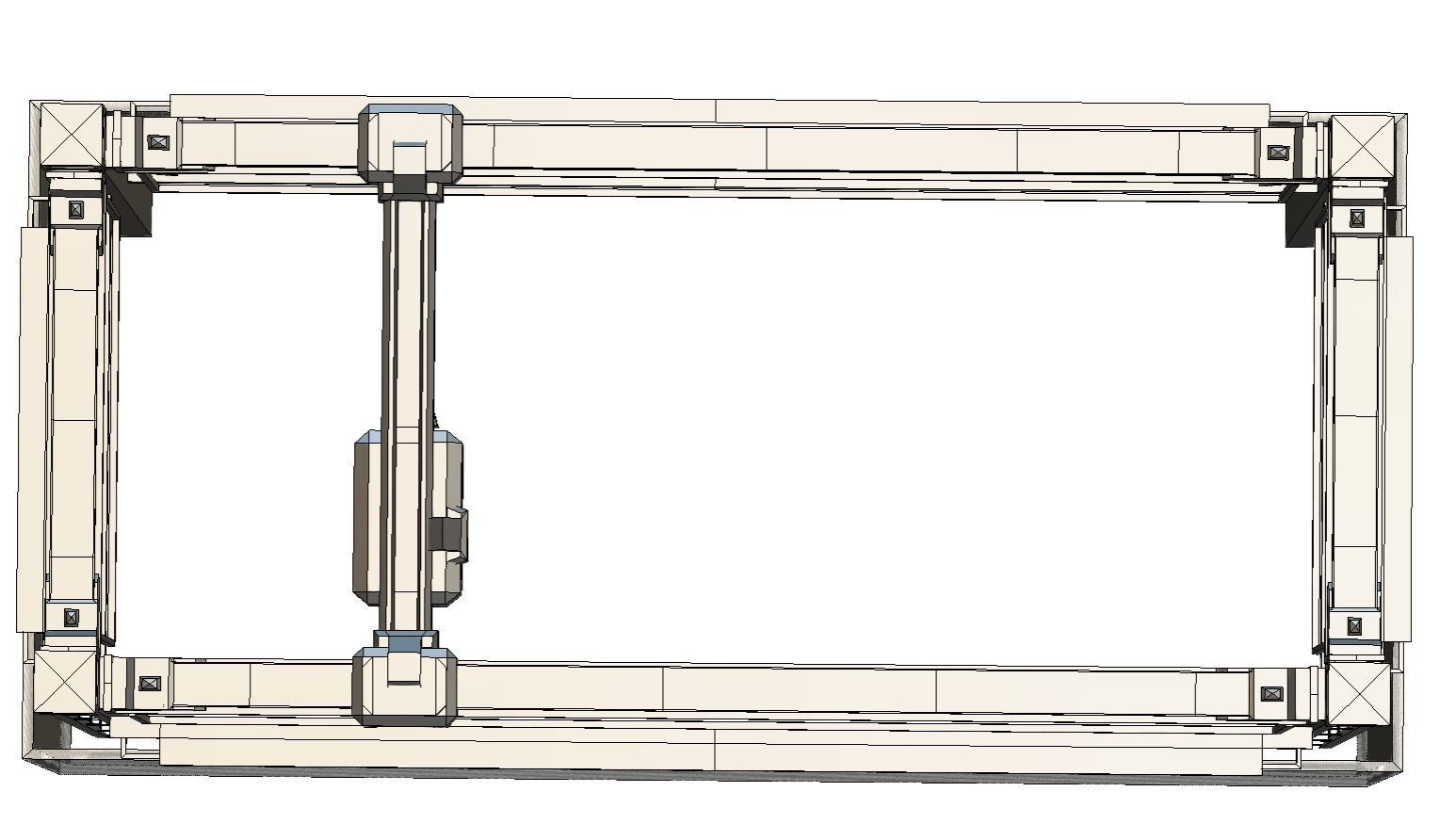 isometrical scaffolding 1x2 section Low-poly 3D model_20