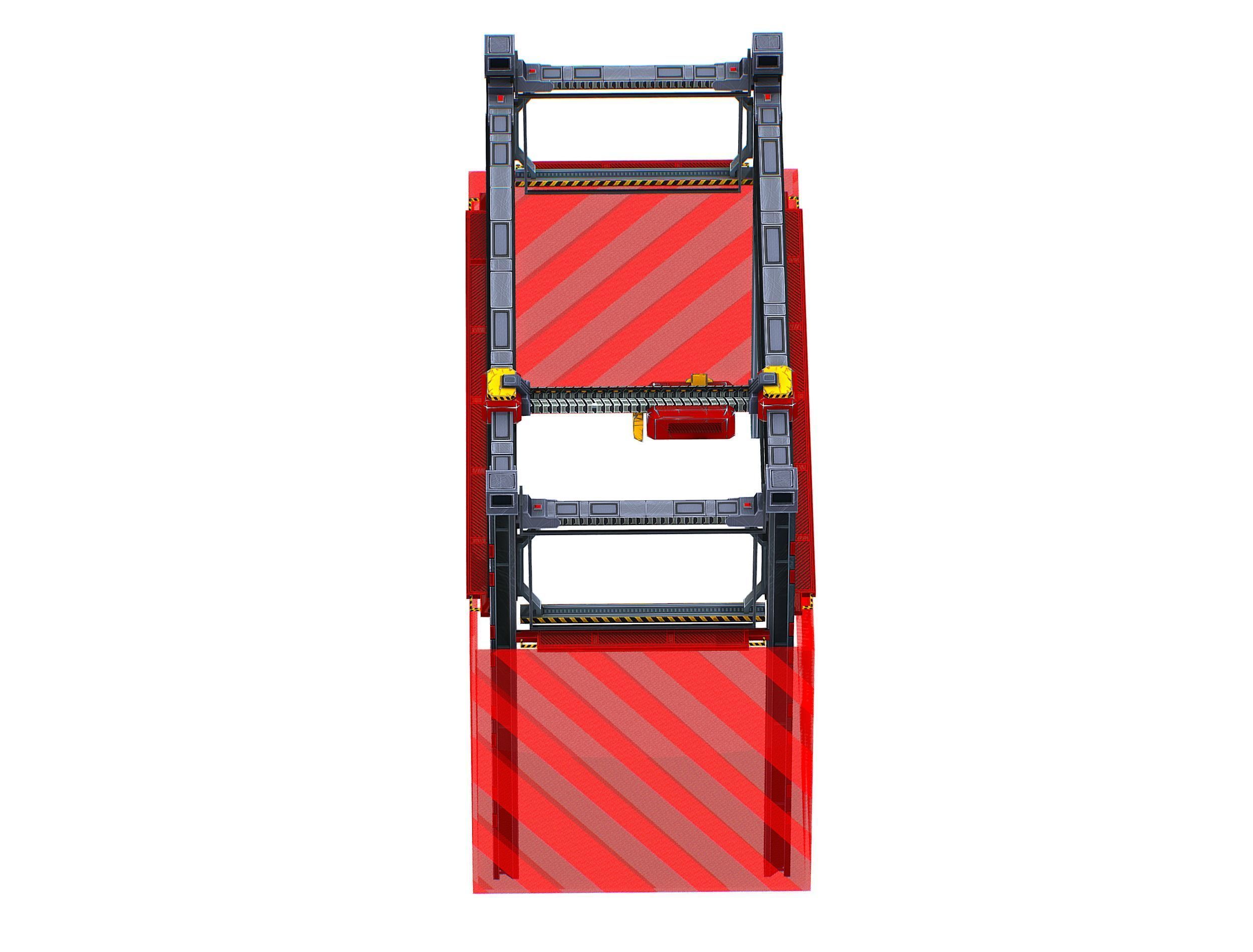 isometrical scaffolding 1x2 section Low-poly 3D model_5