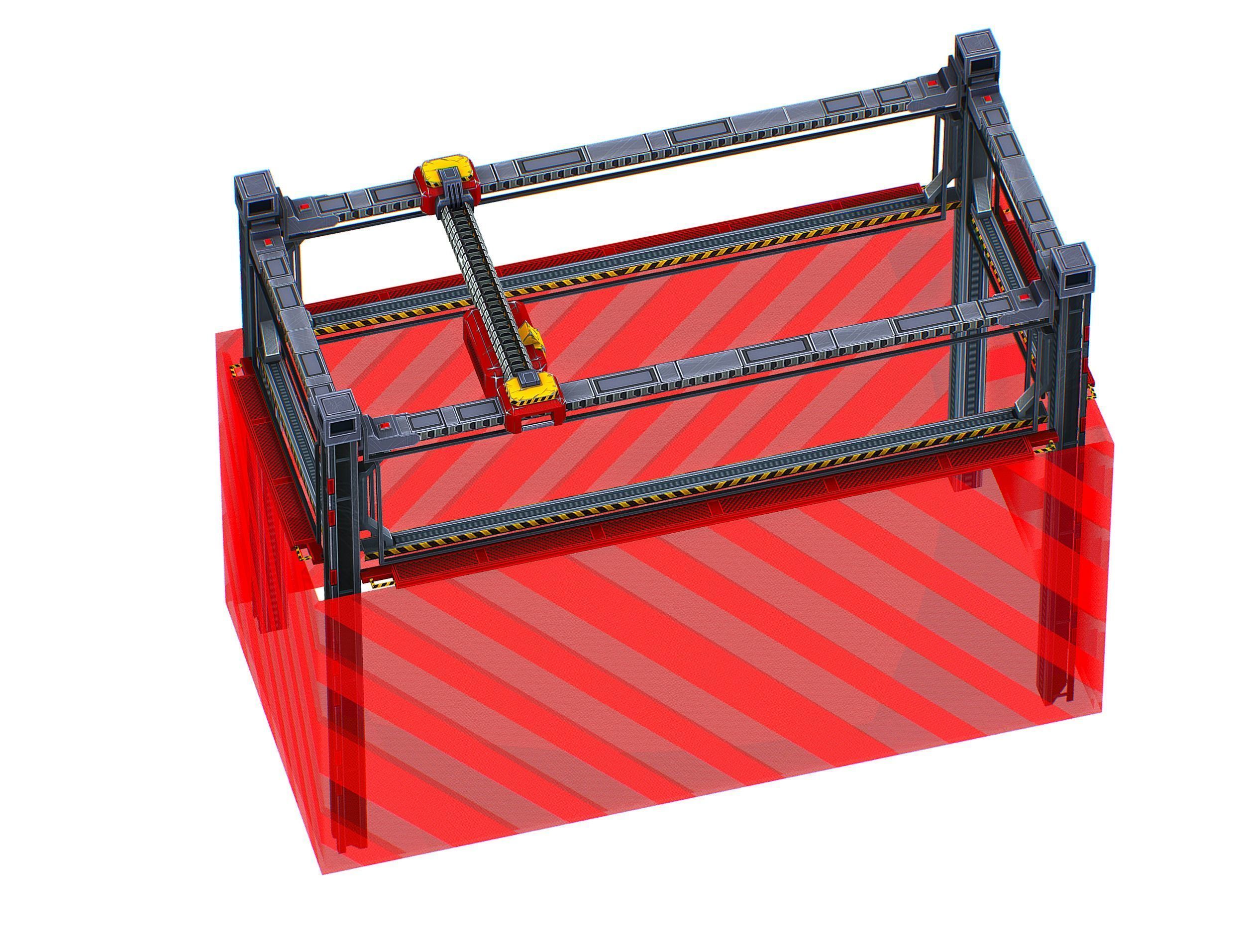 isometrical scaffolding 1x2 section Low-poly 3D model_2