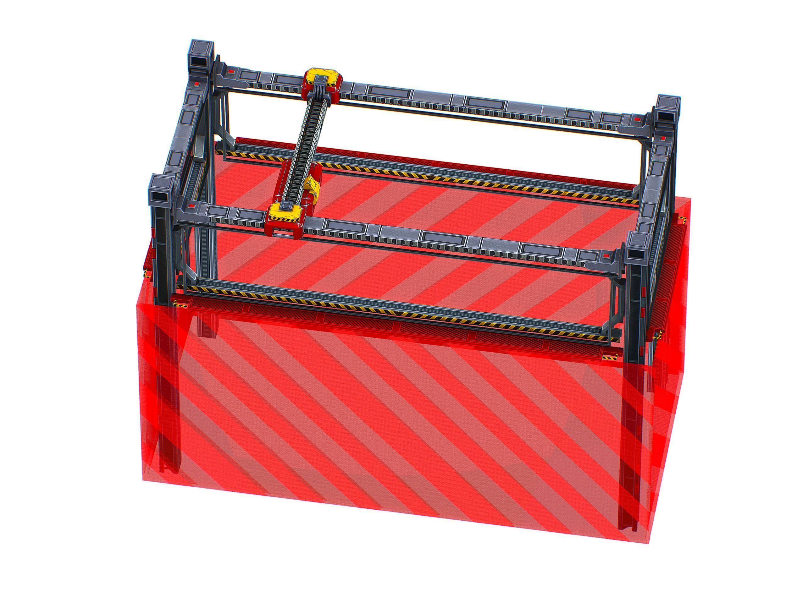 isometrical scaffolding 1x2 section Low-poly 3D model_1