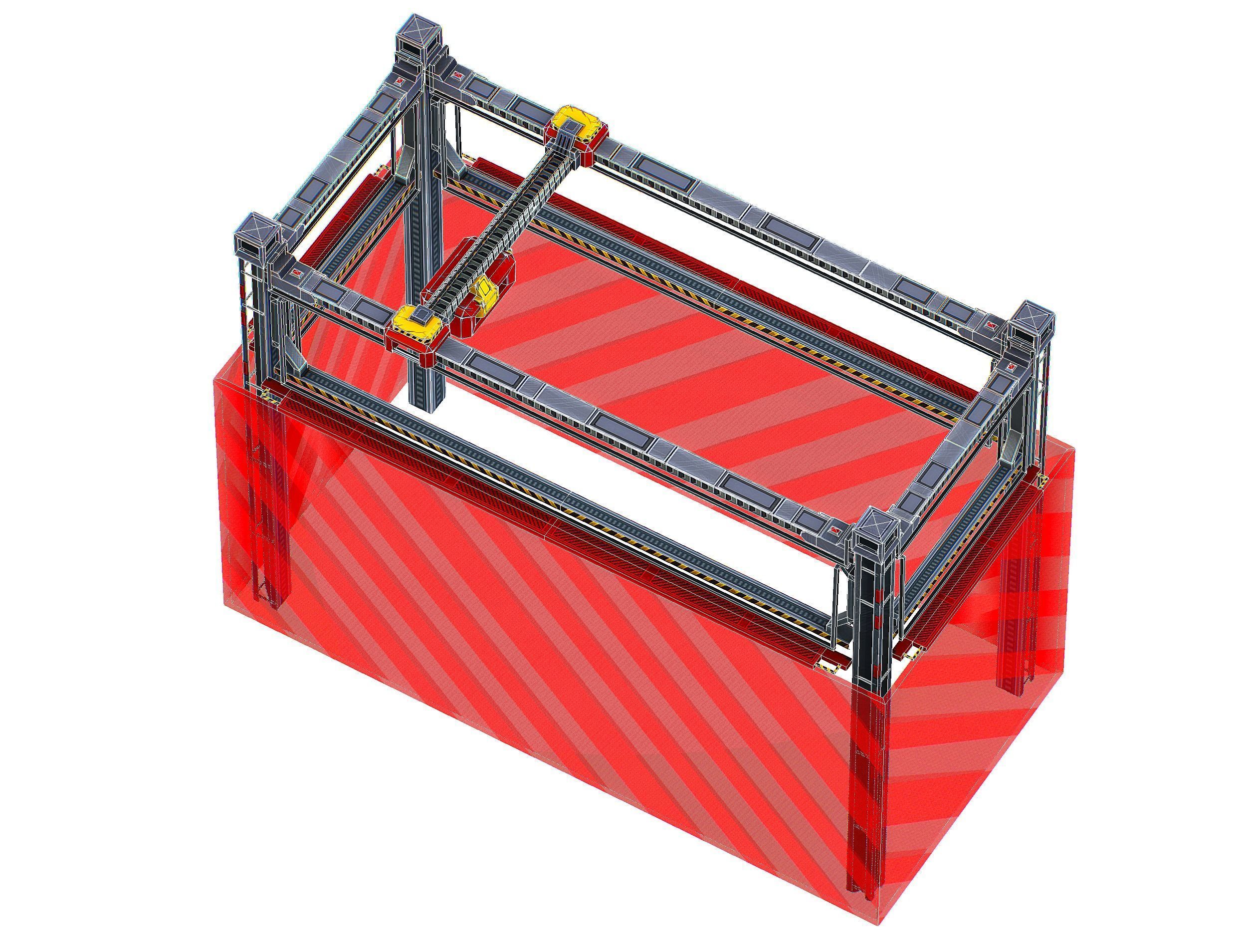 isometrical scaffolding 1x2 section Low-poly 3D model_14