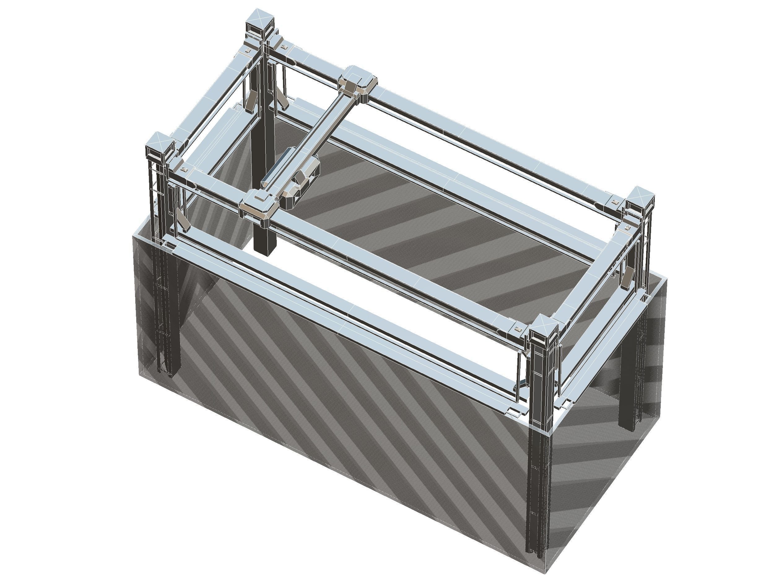 isometrical scaffolding 1x2 section Low-poly 3D model_15