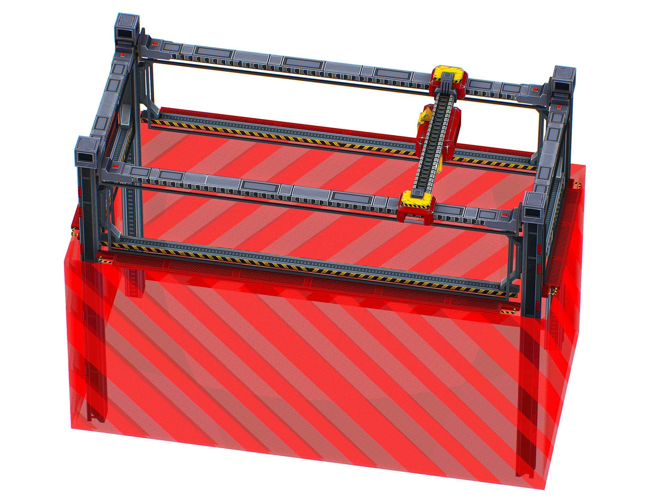 isometrical scaffolding 1x2 section Low-poly 3D model_8