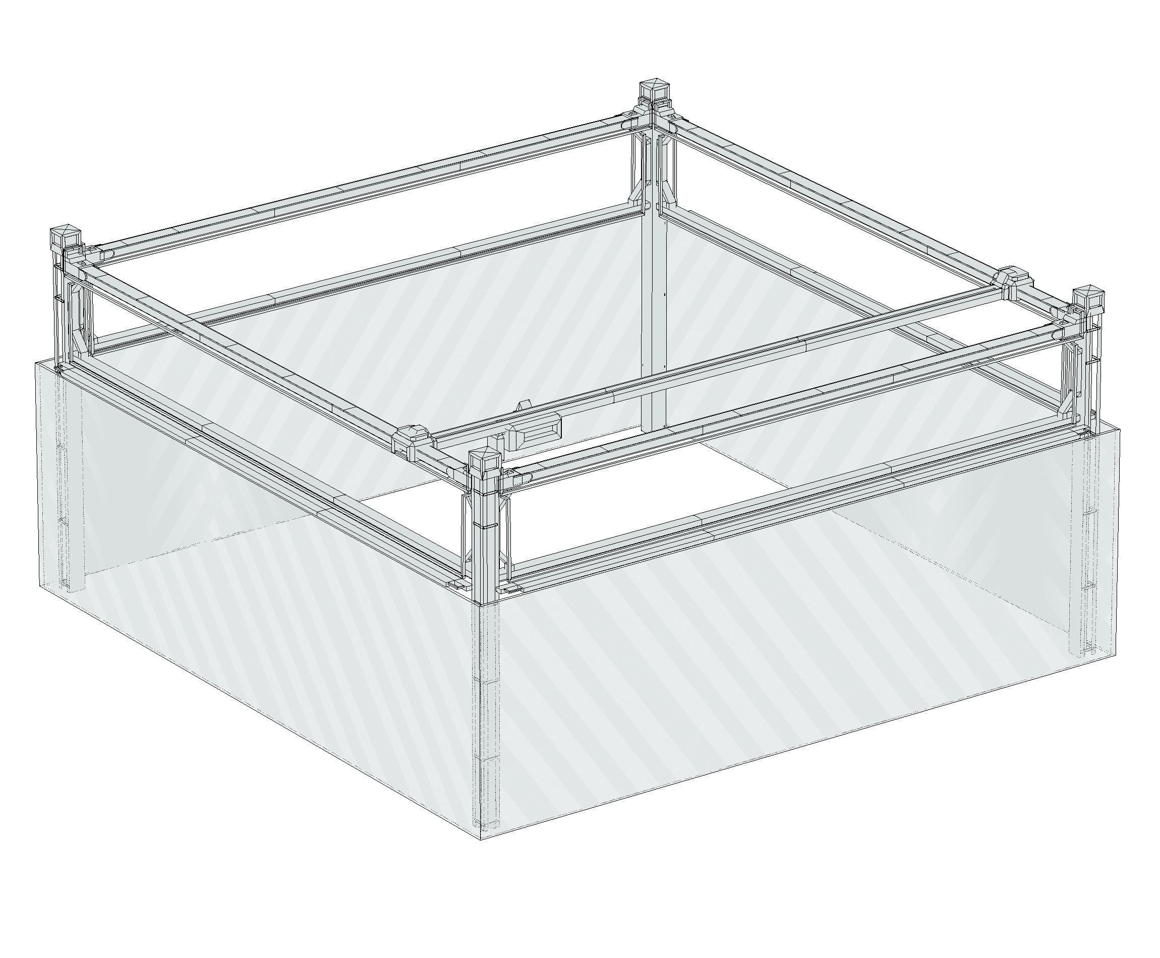isometrical scaffolding 2x2 section Low-poly 3D model_13