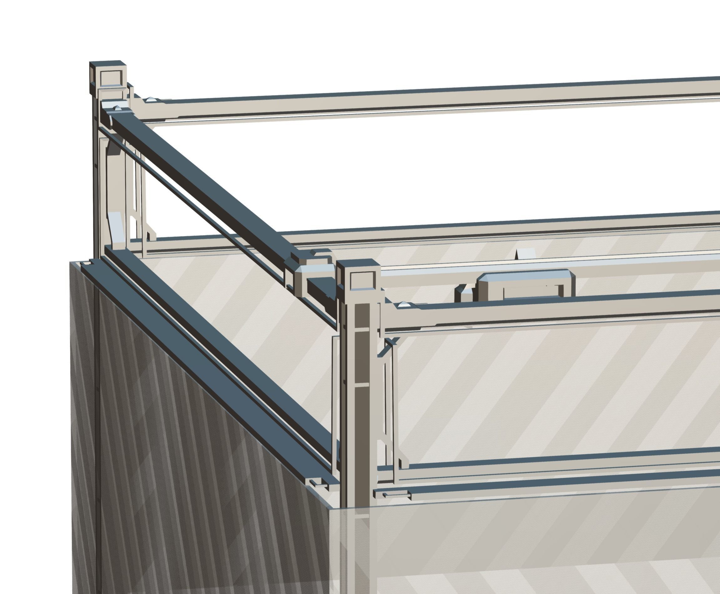 isometrical scaffolding 2x2 section Low-poly 3D model_16