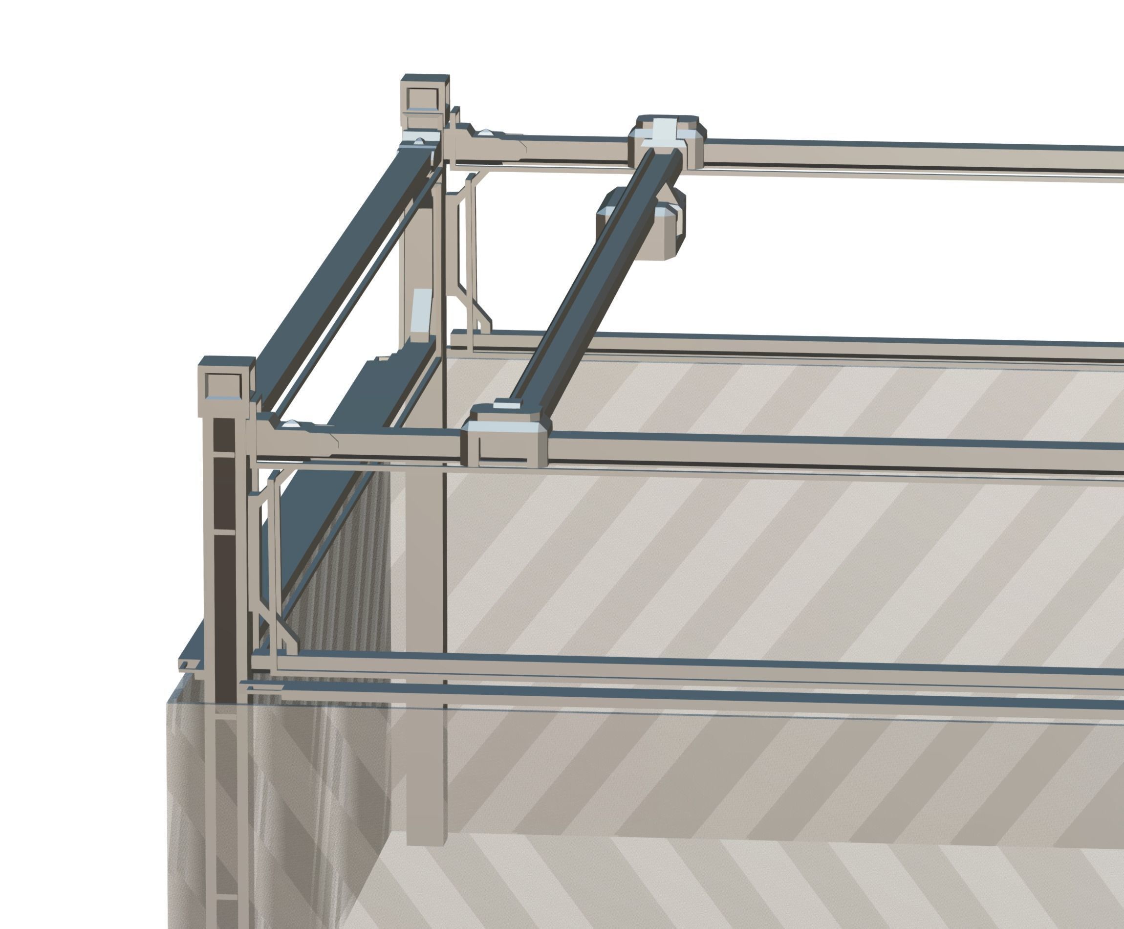 isometrical scaffolding 2x2 section Low-poly 3D model_14