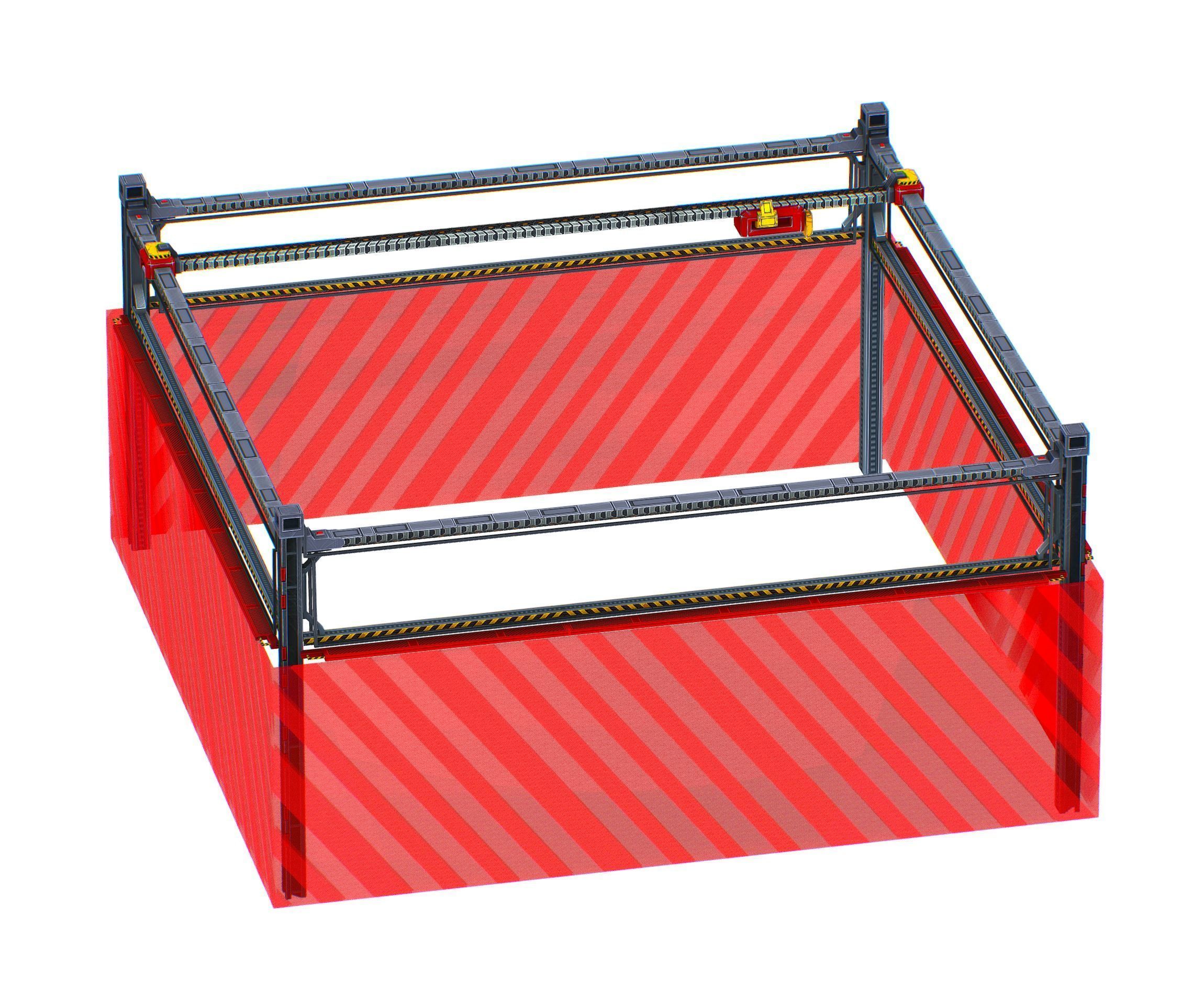 isometrical scaffolding 2x2 section Low-poly 3D model_5