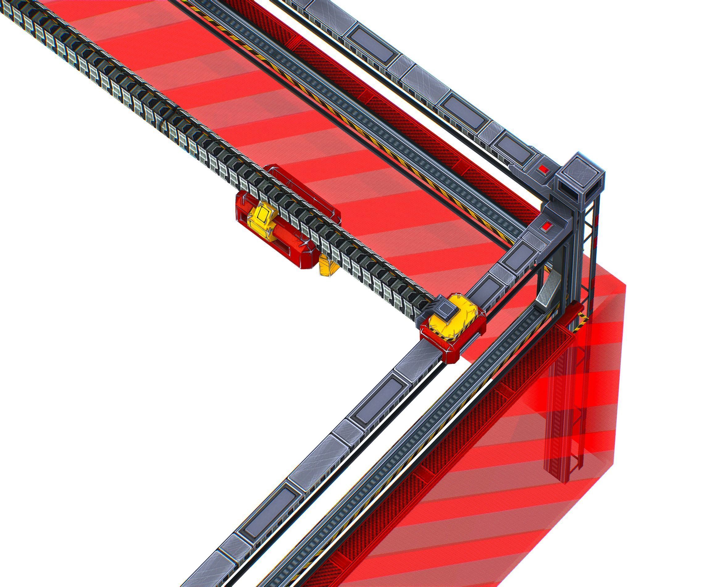 isometrical scaffolding 2x2 section Low-poly 3D model_11