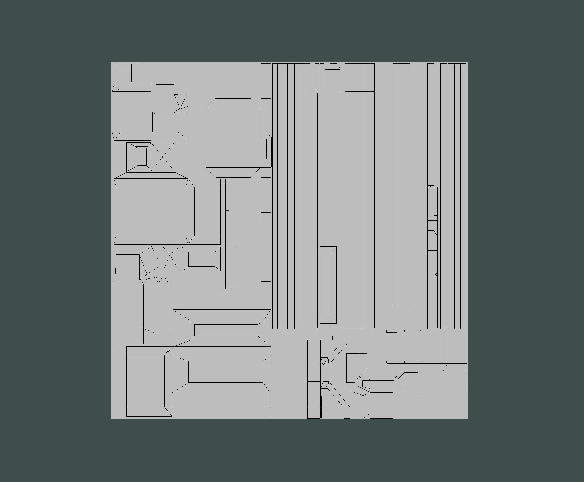 isometrical scaffolding 2x2 section Low-poly 3D model_20