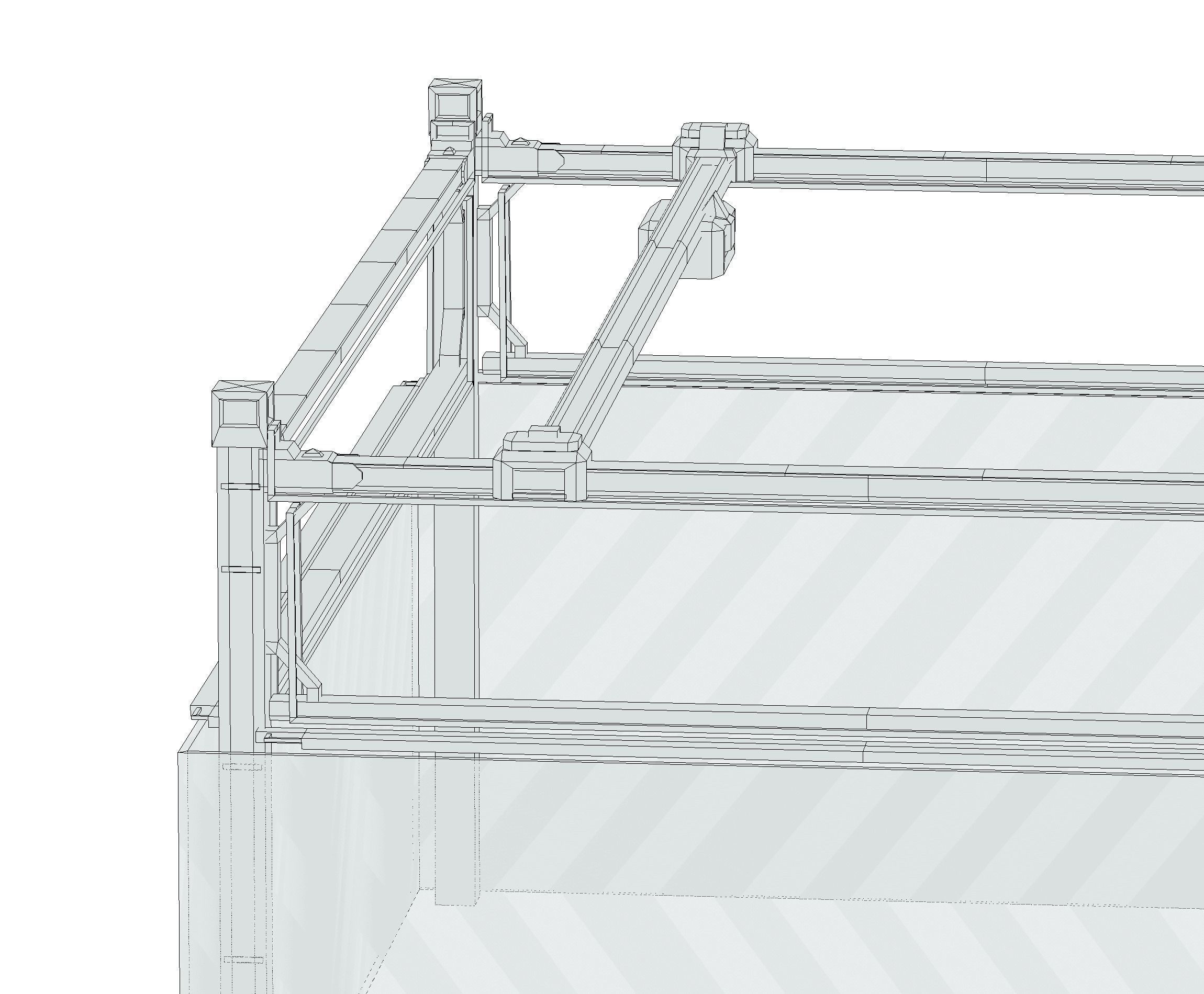 isometrical scaffolding 2x2 section Low-poly 3D model_15