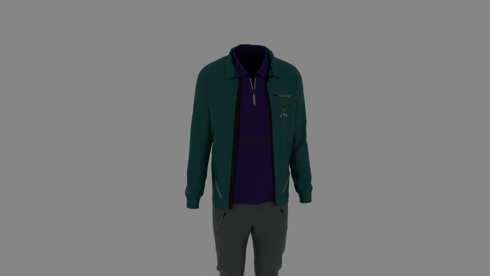 Man Clothes Low-poly 3D model_6