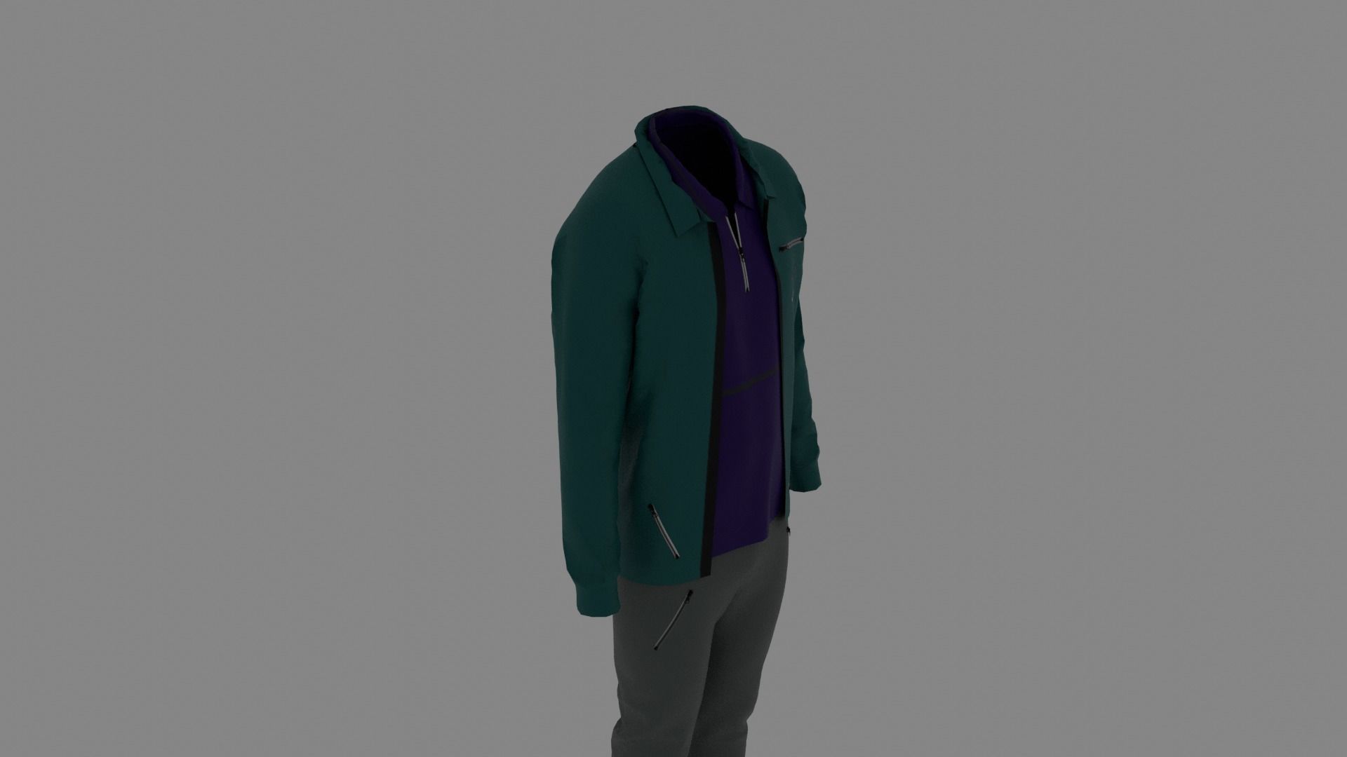 Man Clothes Low-poly 3D model_5