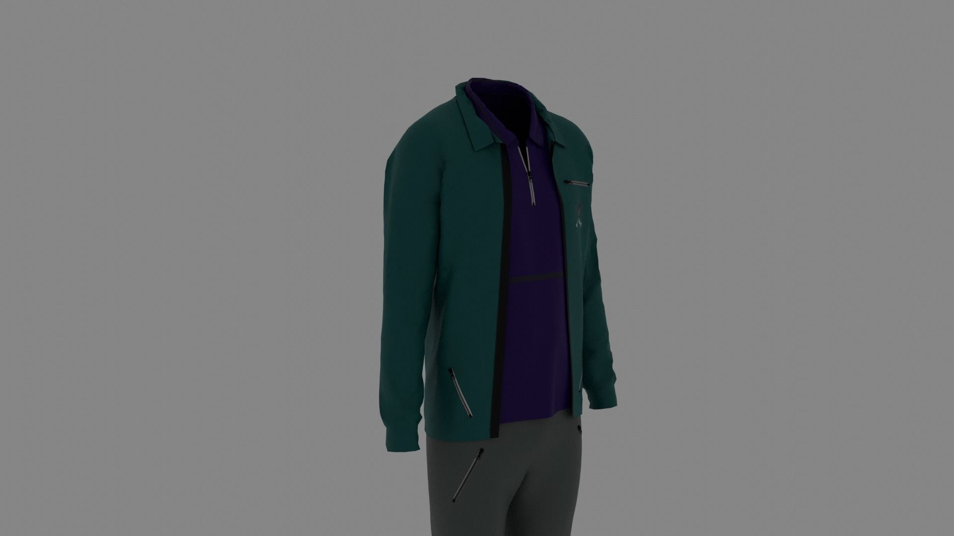 Man Clothes Low-poly 3D model_2