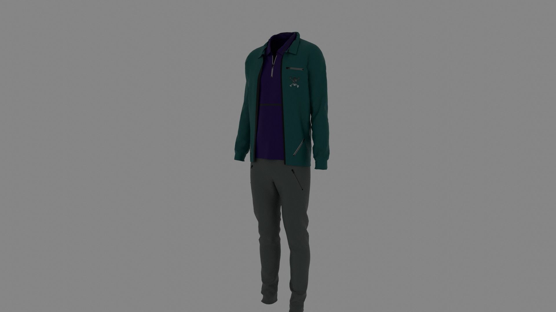 Man Clothes Low-poly 3D model_1