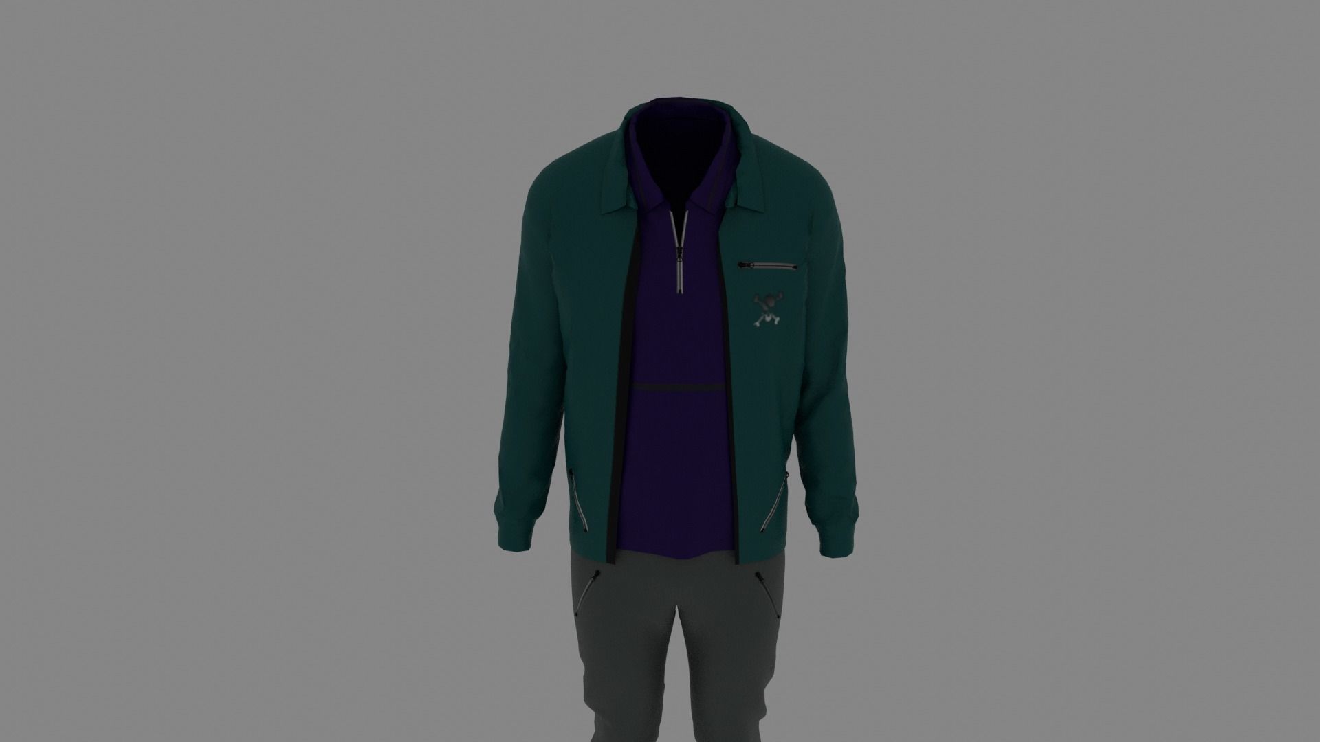 Man Clothes Low-poly 3D model_3