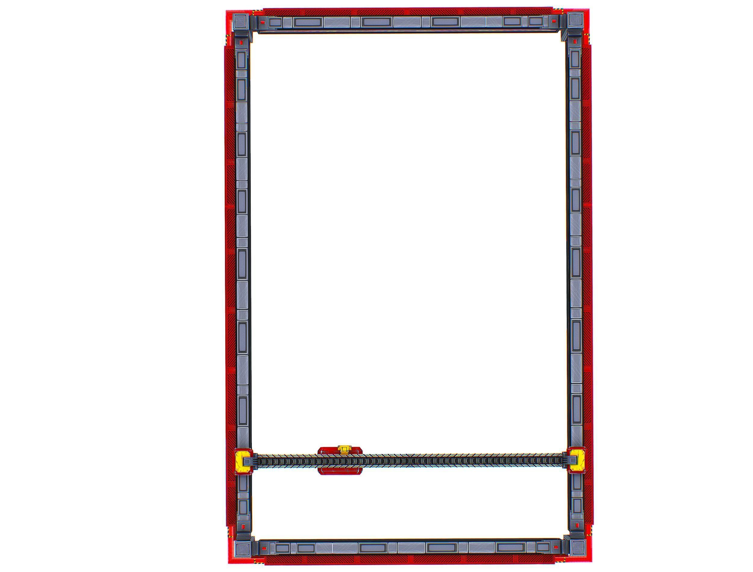 isometrical scaffolding 2x3 section Low-poly 3D model_15