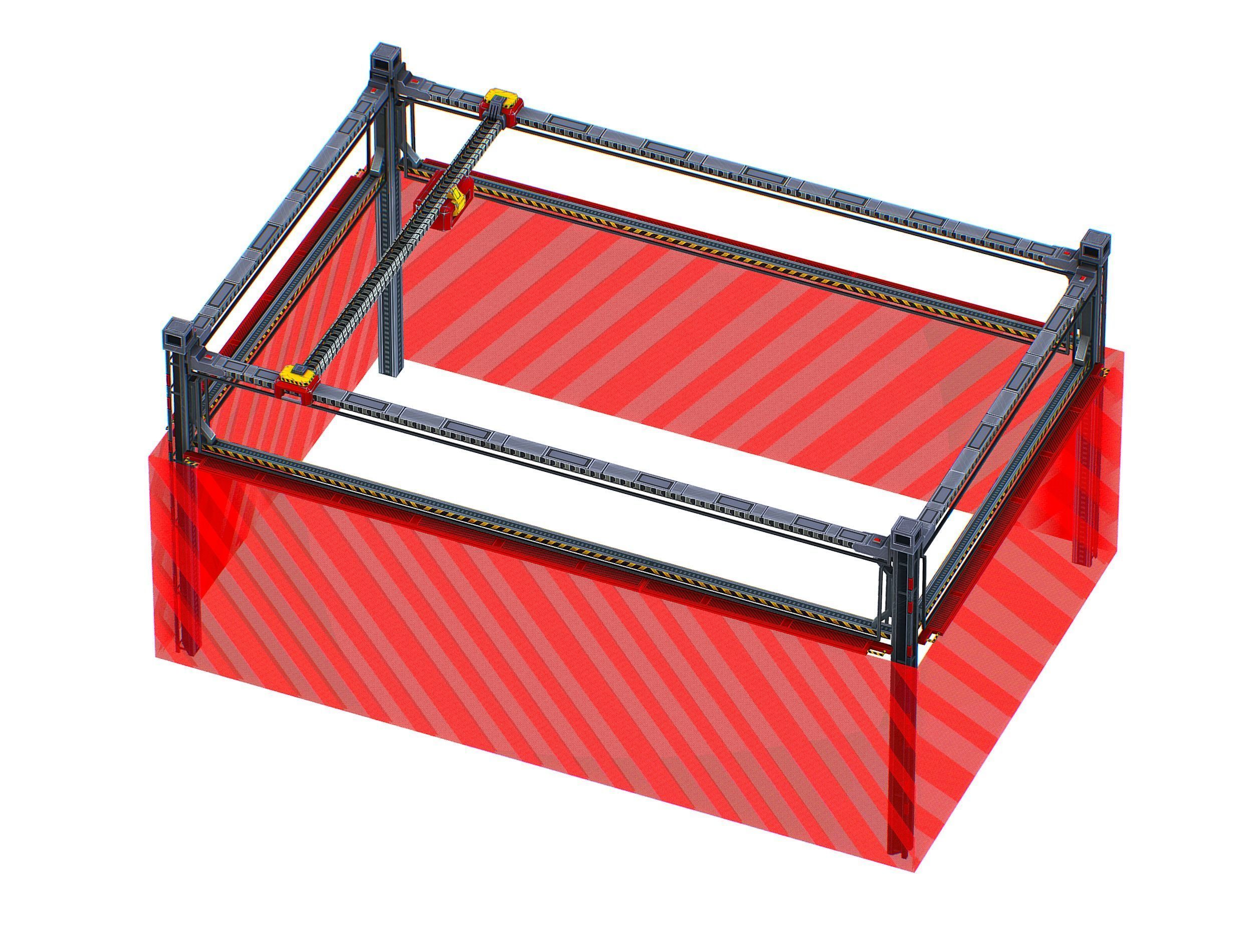 isometrical scaffolding 2x3 section Low-poly 3D model_1