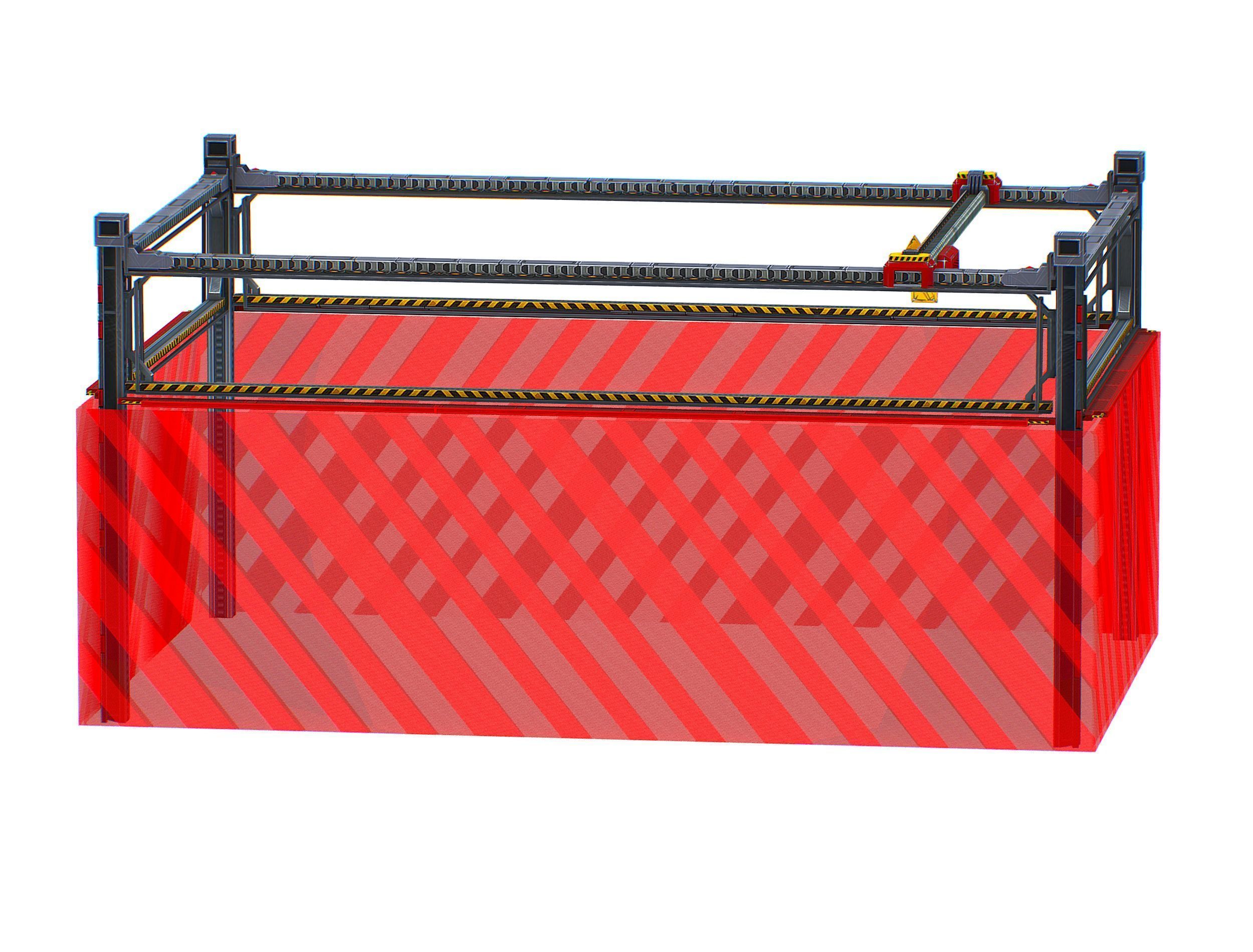 isometrical scaffolding 2x3 section Low-poly 3D model_8