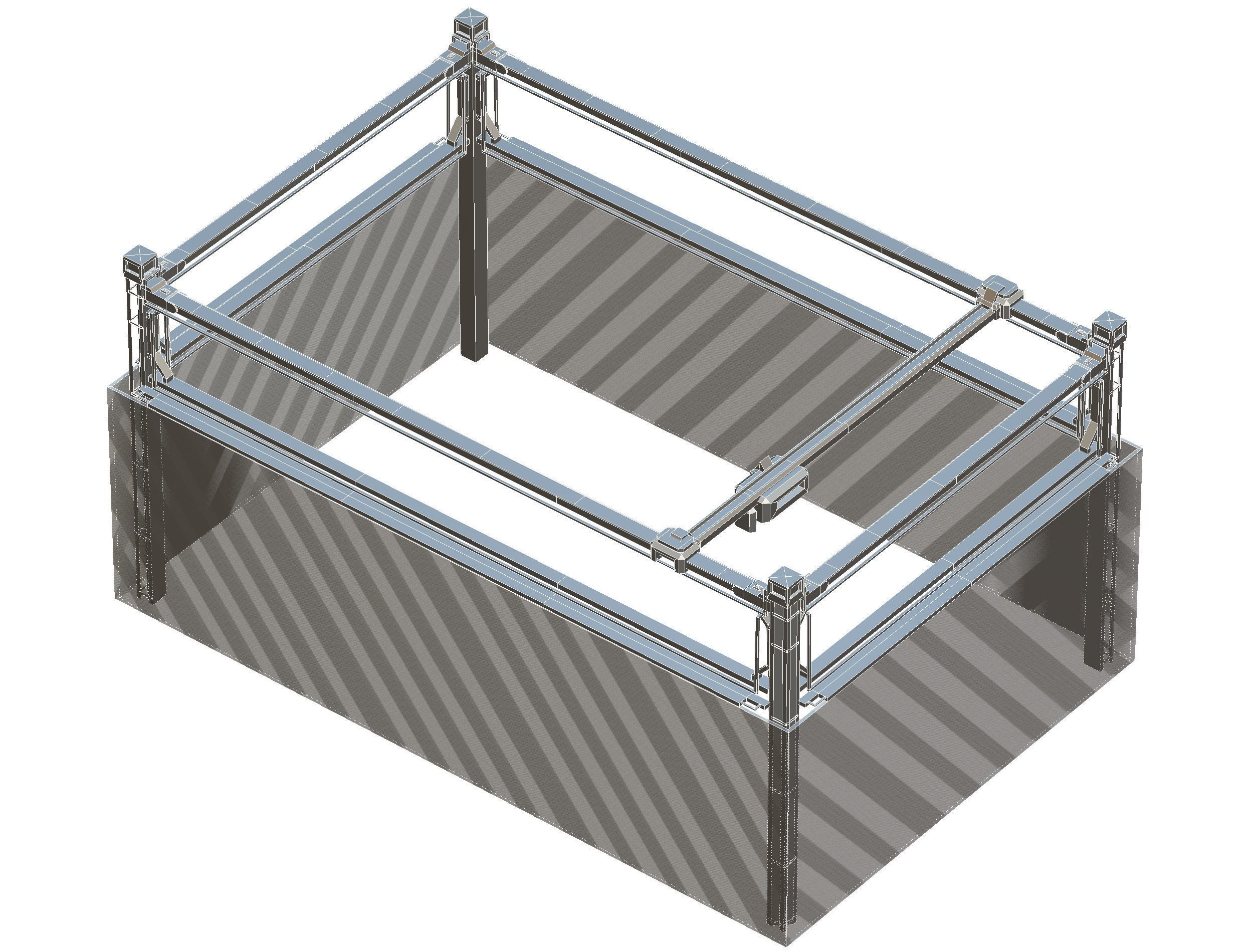 isometrical scaffolding 2x3 section Low-poly 3D model_18