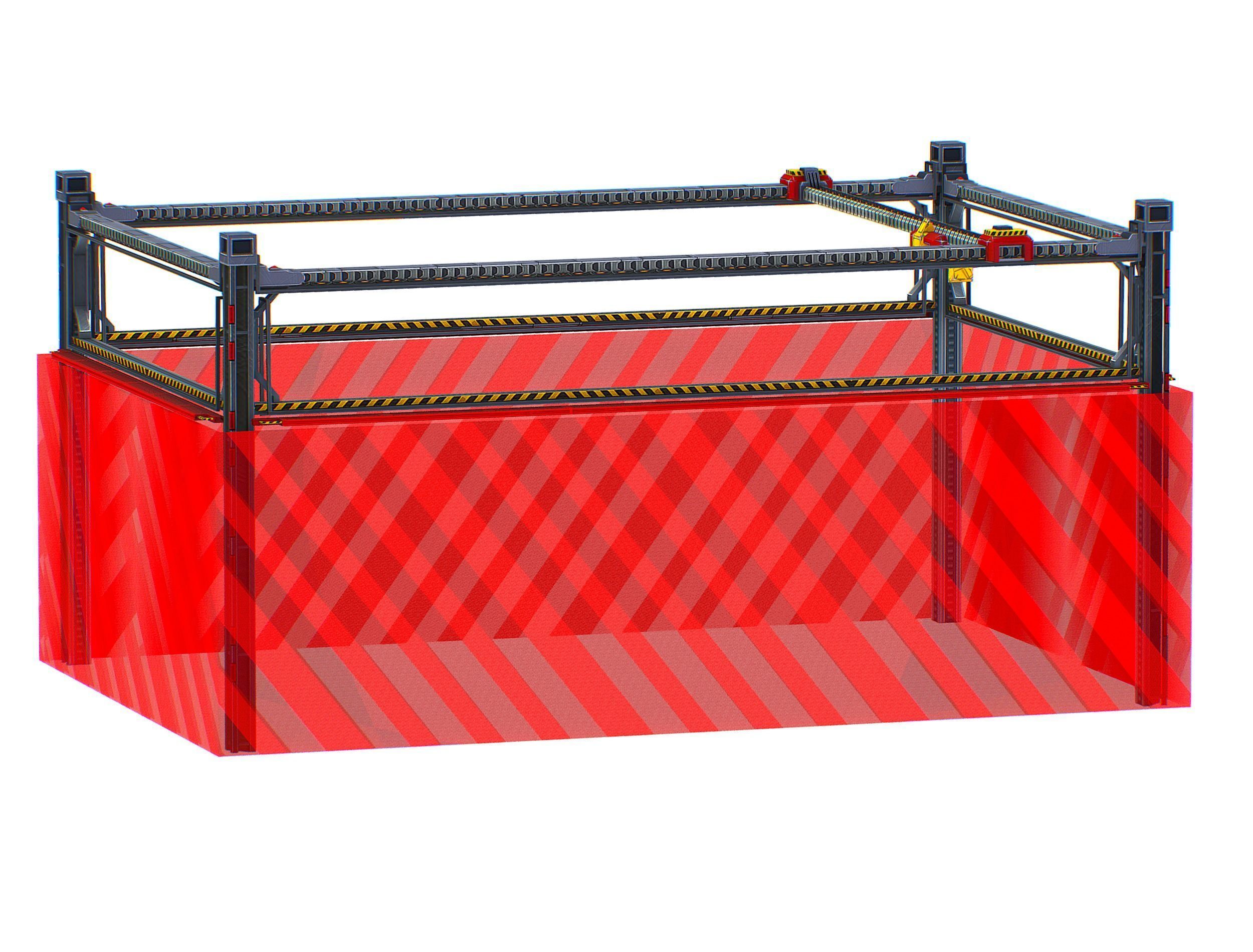 isometrical scaffolding 2x3 section Low-poly 3D model_9