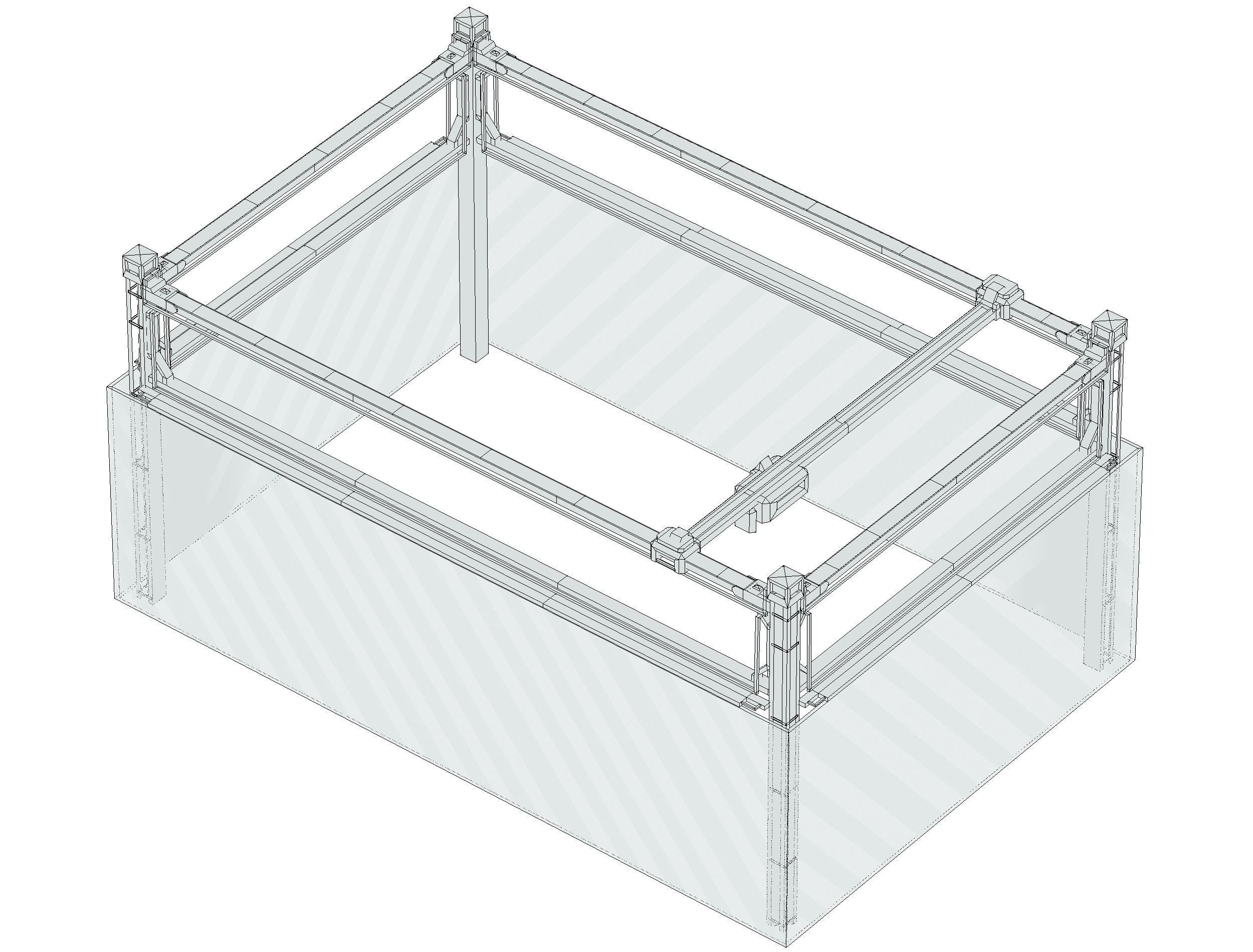 isometrical scaffolding 2x3 section Low-poly 3D model_19