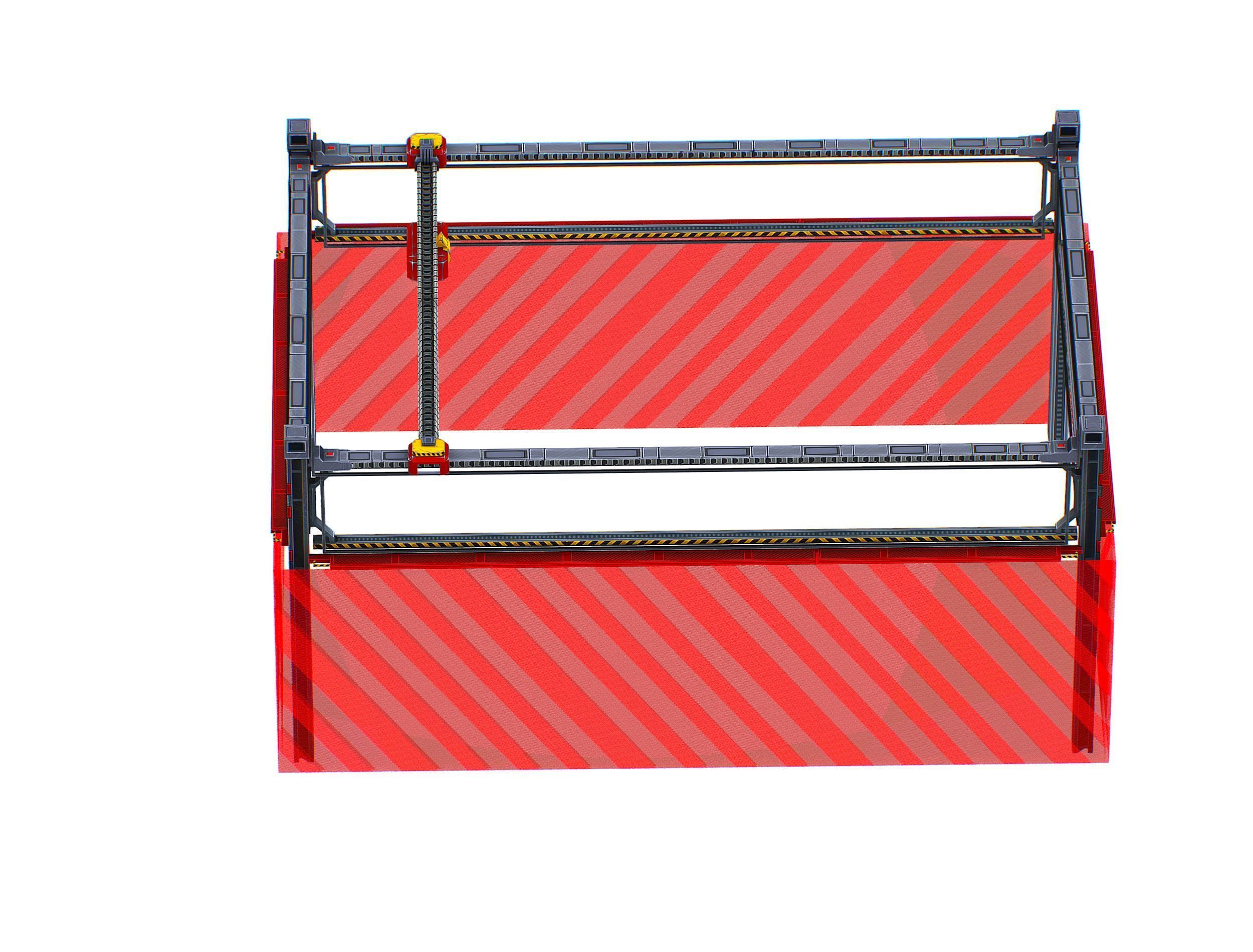 isometrical scaffolding 2x3 section Low-poly 3D model_2