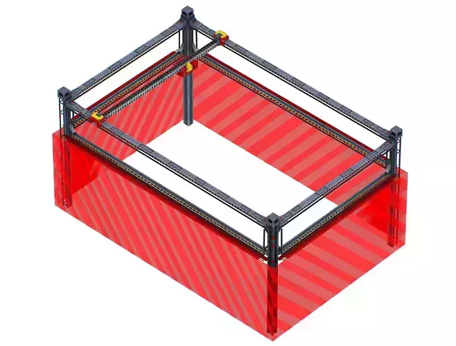 isometrical scaffolding 2x3 section Low-poly 3D model