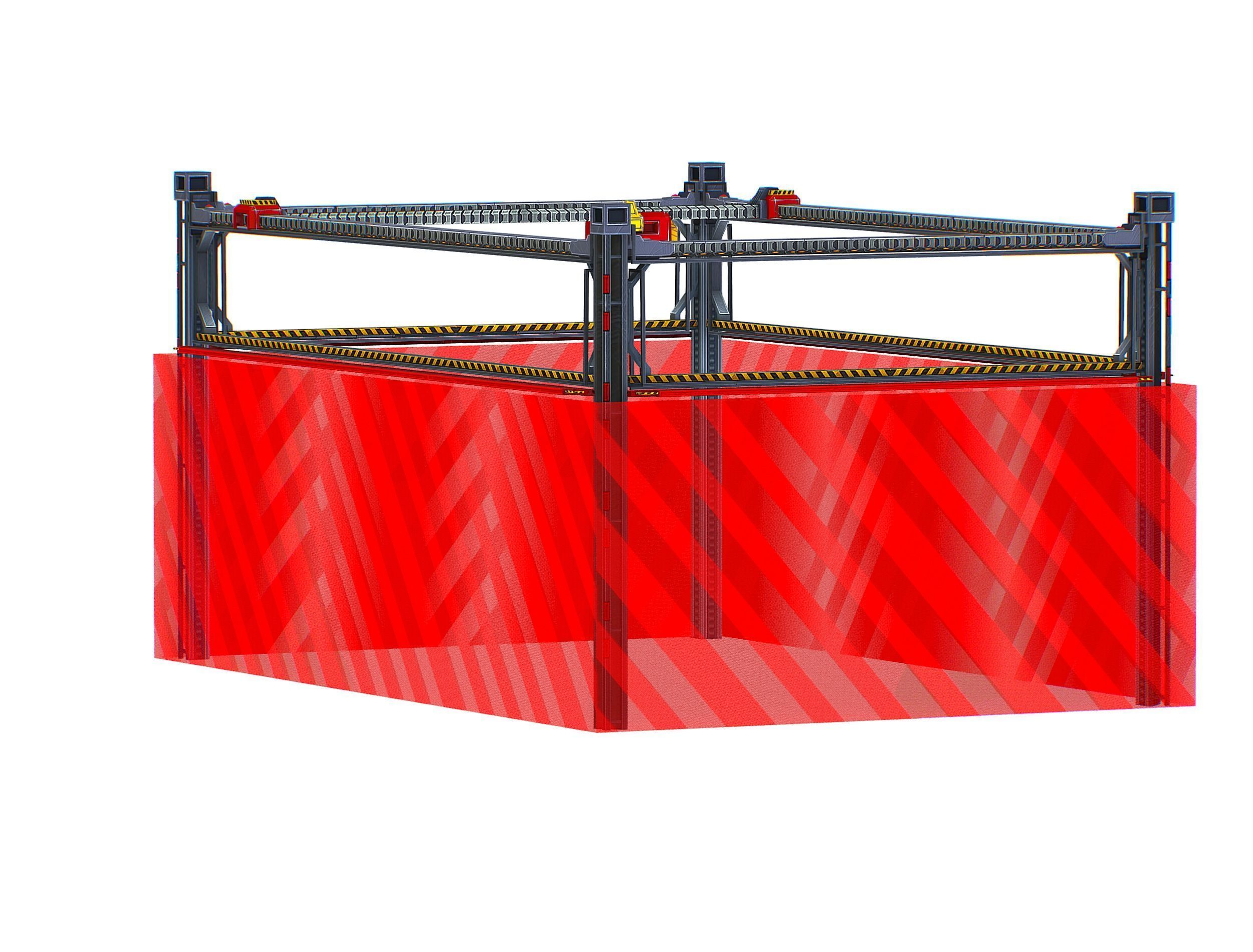 isometrical scaffolding 2x3 section Low-poly 3D model_12