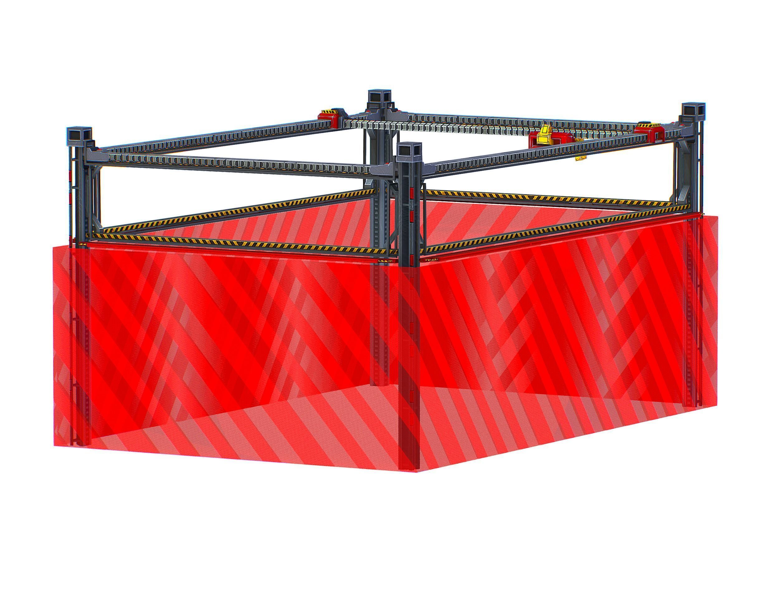 isometrical scaffolding 2x3 section Low-poly 3D model_10