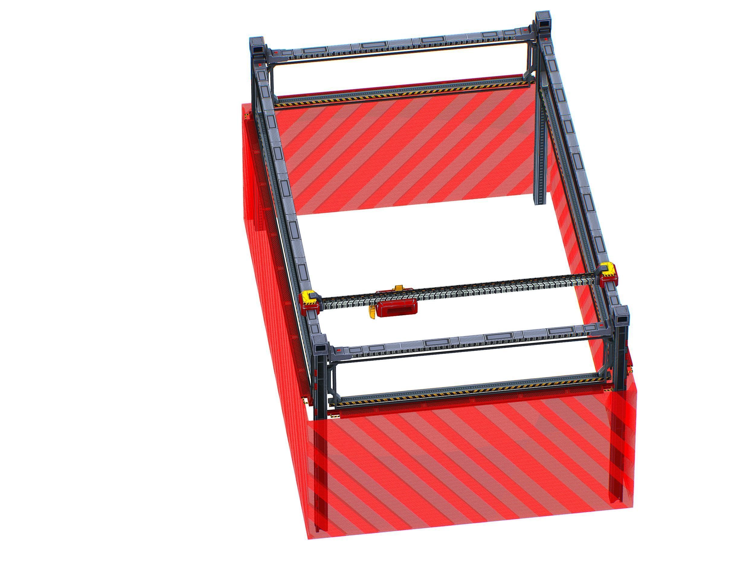 isometrical scaffolding 2x3 section Low-poly 3D model_6